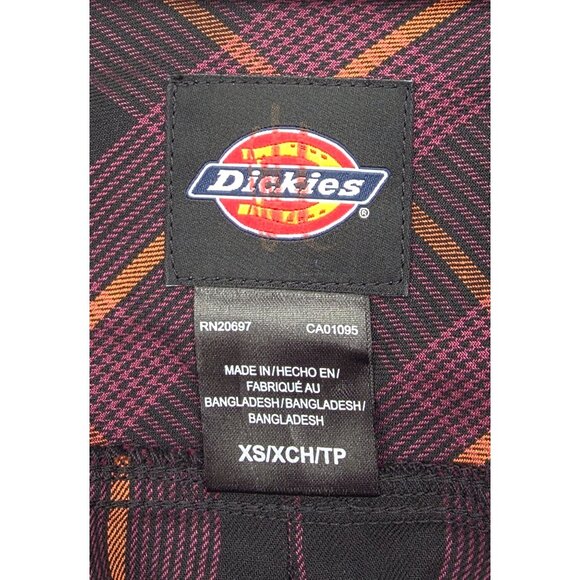 Women's - Dickies Baker Plaid Long Sleeve Button Down Shirt, Size XS - Picture 4 of 8
